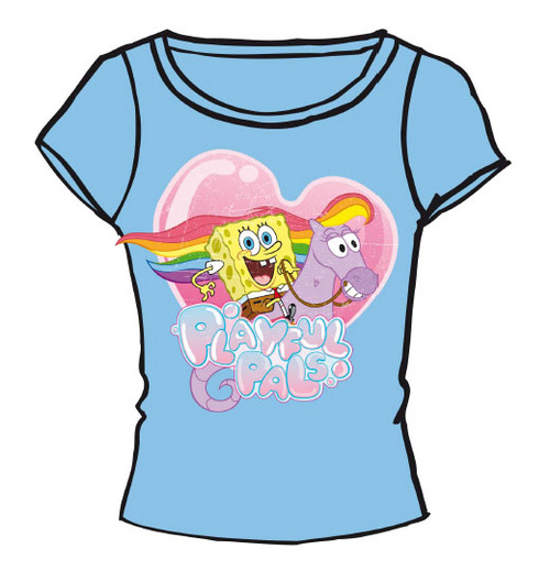 Bob esponja: Camiseta "Playful Pals" - Celeste (Talla 6)