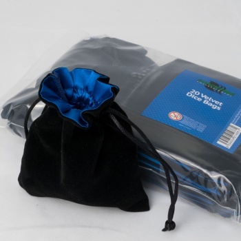 Bolsa de Terciopelo Negro con Interior Azul 100 X 120 mm