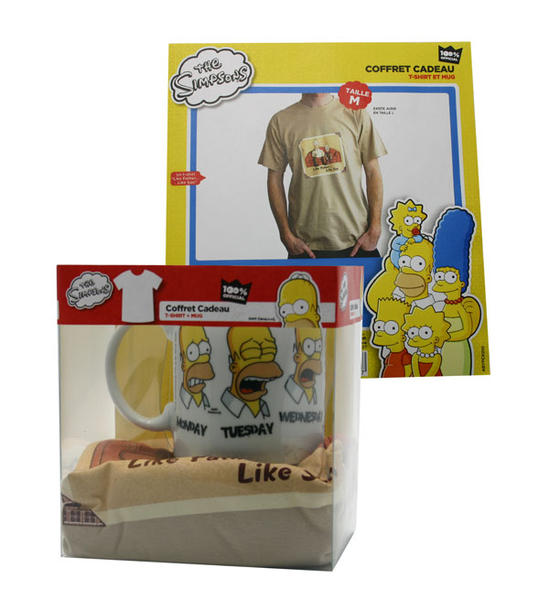 Los Simpsons: Pack Camiseta+Taza+Chapa-Like Father Like Son-T:XL