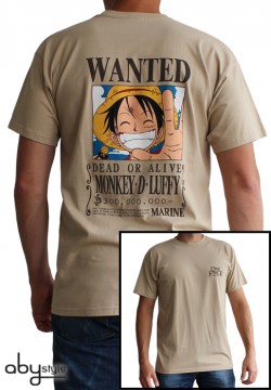 One Piece: Camiseta - Wanted Luffy - Arena (Talla L)